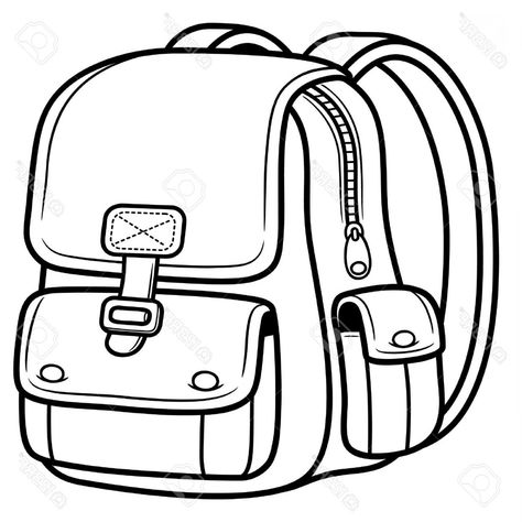 Back To School Black And White Clipart | Free download best Back To School Black And White Clipart on ClipArtMag.com Backpack Drawing, Bag Drawing, Back To School Clipart, Cute School Bags, Black And White Bags, Bag Illustration, Preschool Coloring Pages, School Coloring Pages, White Backpack