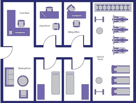 Therapy Office Layout, Physical Therapy Room, Therapy Room Ideas, Physical Therapy Office, Physiotherapy Room, Physio Clinic, Office Layout Plan, Massage Therapy Rooms, Therapy Clinic