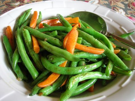 Green Beans And Carrots Sauteed In Butter And Garlic Recipe - Food.com: Food.com Make Ahead Green Beans, Green Beans And Carrots, Food Sides, Sauteed Carrots, Carrots And Green Beans, Garlic Recipe, Sauteed Green Beans, Garlic Green Beans, Steamed Vegetables