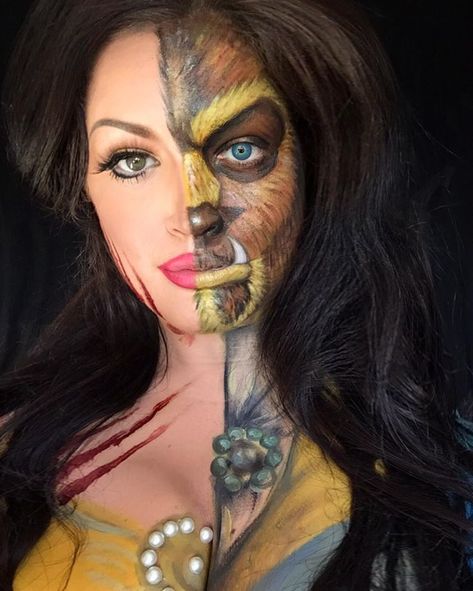 This Makeup Artist Gives Your Favorite Disney Characters a Twisted Makeover Halloween Zombie Makeup, Bride Of Frankenstein Makeup, Girl Halloween Makeup, Unique Halloween Makeup, Mermaid Makeup Halloween, Disney Princess Makeup, Zombie Halloween Makeup, Cool Disney, Makeup Clown