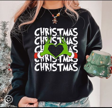 tmas Tee, grinch . Christmas party shirt festive holiday clothes. Great for a party, work or school. Grinch Christmas Sweater, Grinch Christmas Party, Grinch Shirts, Christmas Party Shirt, Holiday Clothes, Christmas Party Shirts, Plus Swimwear, Fun Sweatshirts, Grinch Christmas