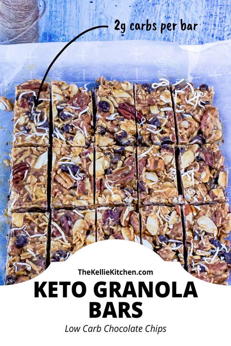 Keto Snack Bars, Keto Granola Bars, Granola Snacks, Keto Granola, Granola Bar, Keto Snack, Granola Healthy, Snack Bars, Low Carb Chocolate