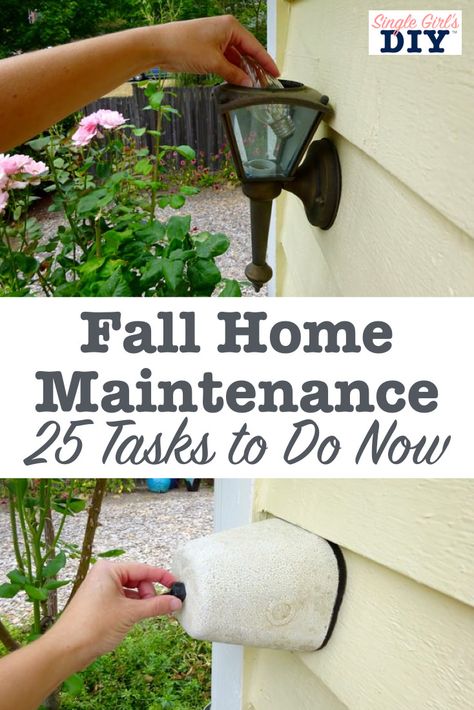 Fall Home Maintenance, Fall Maintenance, Home Maintenance Checklist, Maintenance Checklist, Home Fix, Diy Home Repair, Small Budget, Home Upgrades, Fall Home