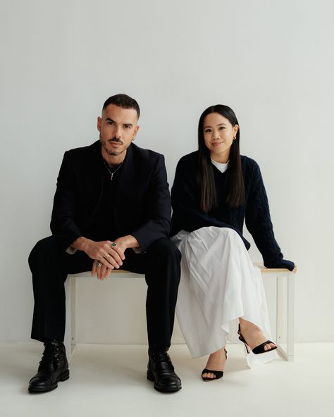 Introducing our new Co-Creative Directors Valerio Bava and Coco Fong. The dynamic duo, will be working together to build upon our existing aesthetic and propel the brand forward into exciting new territory. Read more about the creative duo on our website journal #MaloneSouliers Duo Branding Photoshoot, Creative Director Photoshoot, Director Photos, Promo Photoshoot, Raf Simons Sneakers, Faye Wong, Barbie Shoes, Michelle Yeoh, Malone Souliers