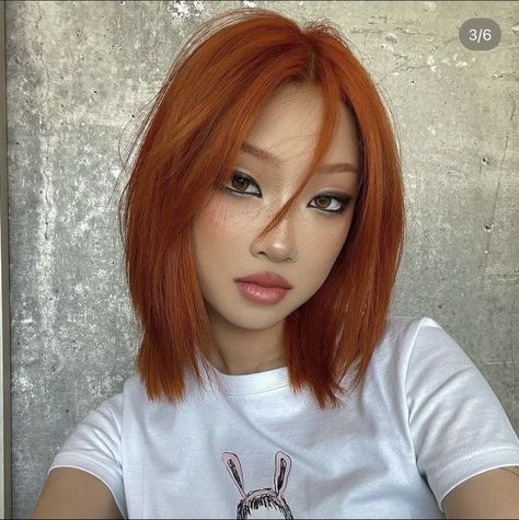 Burn Orange Hair, Ginger Dyed Hair, Ginger And Black Hair, Dyed Ginger Hair, Ginger Short Hair, Short Ginger Hair, Orange Hair Short, Short Orange Hair, Ginger Hair Inspo