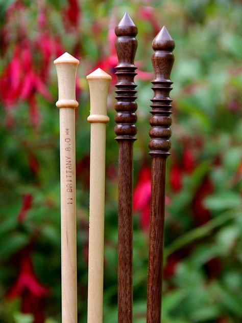 Brittany Wood Needles, made in the USA! | Jessie At Home Crochet Hook Roll, Wooden Knitting Needles, Wooden Tools, Local Yarn Shop, Crochet Hook Sizes, Whittling, Yarn Shop, Crochet Hook, Black Walnut