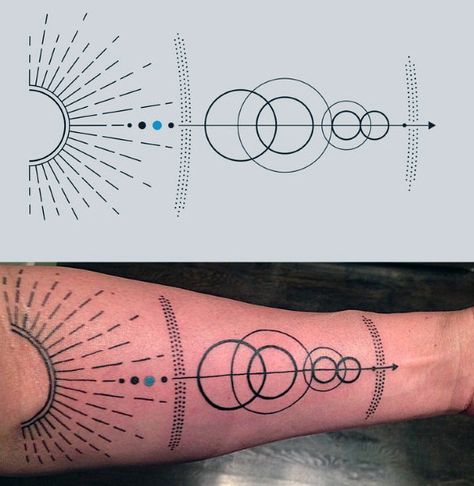 Mens Lines And Dots Solar System Tattoo On Legs Science Tattoo, Science Tattoos, Solar System Tattoo, Line Art Tattoo, Kunst Tattoos, Planet Tattoos, Handpoke Tattoo, Geometry Tattoo, Magic Symbols