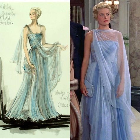 Edith Head Sketches, Edith Head Fashion, Cinema Design, To Catch A Thief, Edith Head, Fashion Illustrations Techniques, Movie Cinema, Oscar Dresses, Iconic Dresses