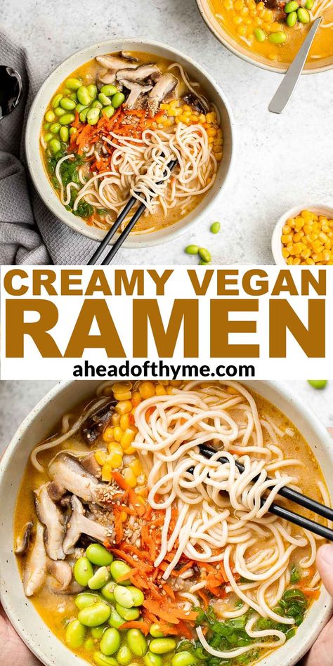 Creamy Vegan Ramen, Vegan Ramen Recipes, Peanut Butter Ramen, Gluten Free Ramen, Vegetable Ramen, Ramen Toppings, Vegetarian Ramen, Immunity Boost, 2023 Recipes