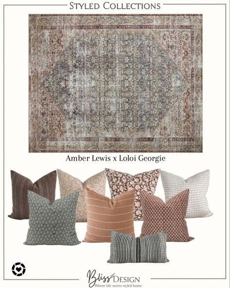 Rugs And Pillows Living Room, Rug And Pillows, Rug Pillow Combo, Grey Couch And Rug Ideas, Grey Area Rugs In Living Room, Ltk Living Room, Rug And Pillow Combinations, Rug For Grey Couch Living Rooms, Throw Pillows Living Room Grey Couch