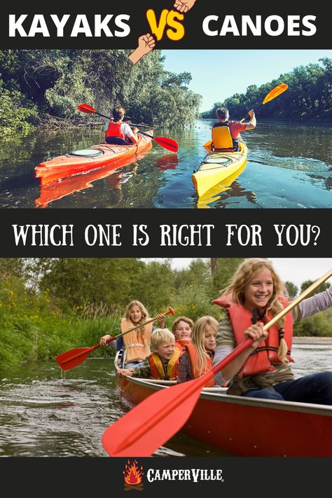 canoes versus kayaks - advantages and disadvantages of each Summertime Aesthetic, Trip Aesthetic, Canoe Trip, Water Adventure, Hammock Camping, Canoes, Canoe And Kayak, Canoeing, Kayaks