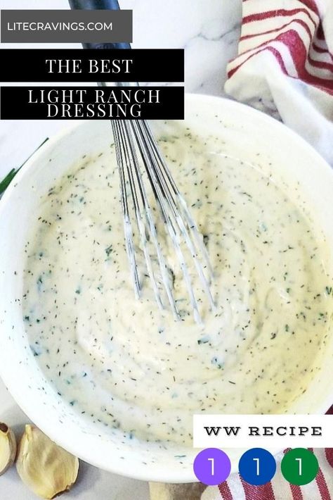 You'll never buy a bottle or seasoning packets of ranch again! The Best Light Ranch Dressing uses just a couple of fresh ingredients to make a low-cal version that will blow you away. Restaurant Ranch Dressing Recipe, Restaurant Style Ranch Dressing, Restaurant Ranch, Ranch Dressing Recipe Homemade, Ranch Dressing Recipe, Salad Dressing Recipes Homemade, Homemade Ranch Dressing, Homemade Ranch, Homemade Salads