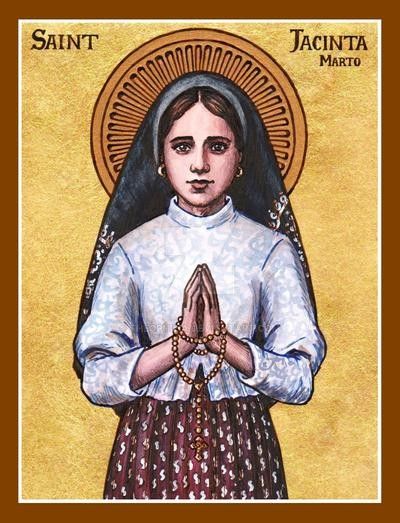 St. Jacinta Marto icon by Theophilia on DeviantArt Catholic Saints Images, Women Saints, Catholic Icons, Saint Philomena, Catholic Pictures, Religious Pictures, Catholic Images, Lady Of Fatima, Ink Watercolor