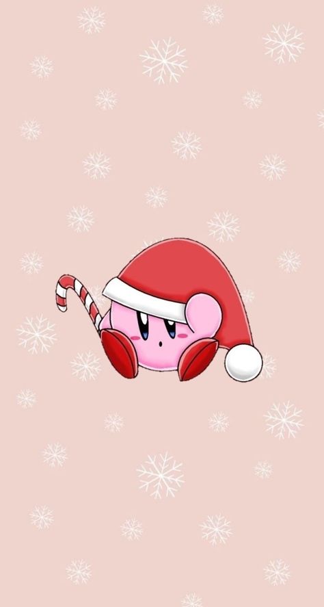 Kirby Background, Christmas Kirby, Kirby Christmas, Beautiful Red Roses, Christmas Time Is Here, Winter Wallpaper, Christmas Characters, Kawaii Wallpaper, Valentines For Kids