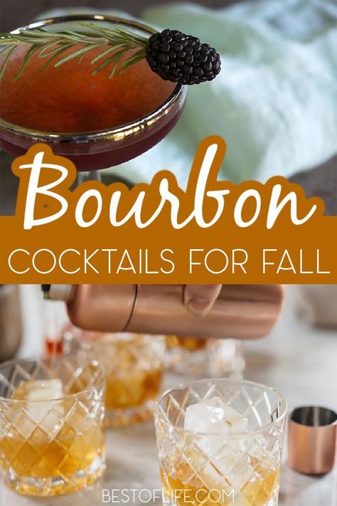 Chilly fall days mean it is time to cozy up with some of the best bourbon cocktails for fall! The good news? They are delicious all year round! Fall Recipes | Cocktail Recipes for Fall | Bourbon Cocktail Recipes | Warming Cocktail Recipes | Recipes for Fall Parties | Cocktails for Parties | Drink Recipes for a Crowd #bourbonrecipes #fallcocktails Drink Recipes For A Crowd, Cocktail Recipes For Fall, Cocktails For Fall, Top Crockpot Recipes, Fall Cocktail Party, Honey Cocktail, Bourbon Cocktail Recipe, Best Bourbon, Recipes For A Crowd