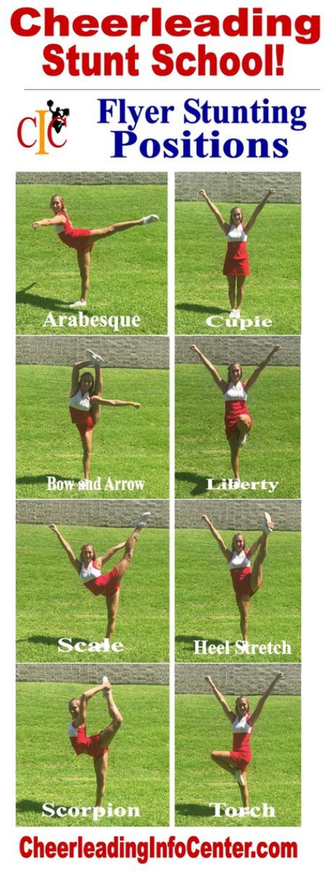 Meine Ziele 2 Person Cheer Stunts Flyers, Things For Cheerleaders, Stunt Progression Chart, Flyer Balance Tips, Cheer Flyer Stand Diy, Cheer Stunt Progression Chart, Cheer Flyer Positions, Simple Cheers For Cheerleaders, Simple Stunts Cheerleading