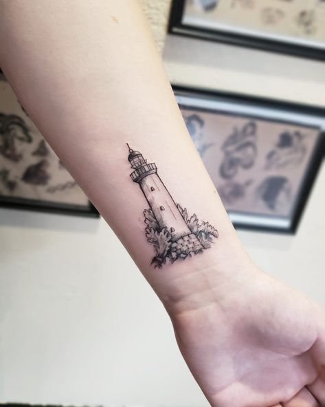 Simple Lighthouse Tattoo, Lighthouse Tattoo For Women, Hourglass Tattoos, Hourglass Tattoo, Lighthouse Tattoo, Cute Tattoos For Women, Elegant Tattoos, Tattoo Inspo, Tattoo Idea