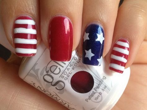 Patriotic Nail, Patriotic Nails, Fourth Of July Nails, Fingernail Designs, 4th Of July Nails, Her Nails, July Nails, Blue Nail, Pedicures