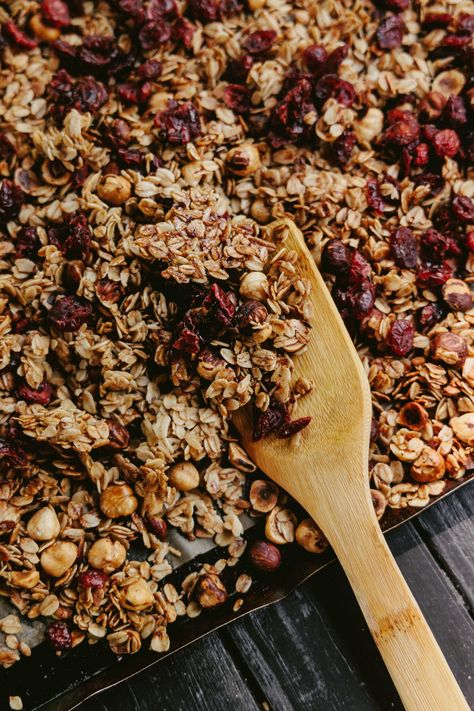 Hazelnut Cardamom Cranberry Granola - LivingWells Hazelnut Granola, Make Your Home Smell Amazing, Fancy Breakfast, Home Smell, Protein Meals, Honey Nut, Cranberry Recipes, Sour Cherry, Smell Amazing