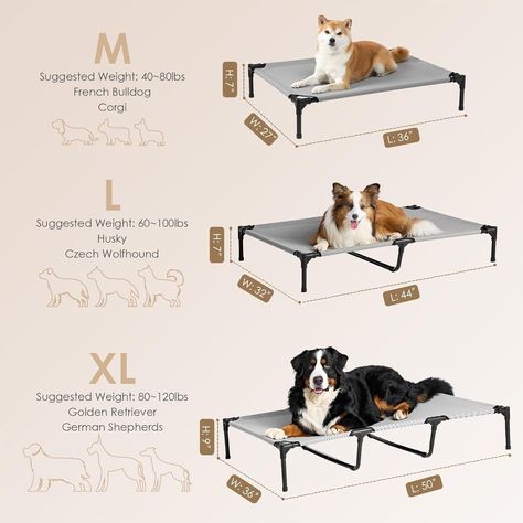 Amazon.com : EHEYCIGA Elevated Dog Cot Beds for Large Dogs, Raised Outdoor Dog Bed with Frame Bed With Frame, Hammock Indoor, Dog Cots, Elevated Dog Bed, Outdoor Dog Bed, Indoor Hammock, Indoor Pets, Cot Bedding, Outdoor Dog