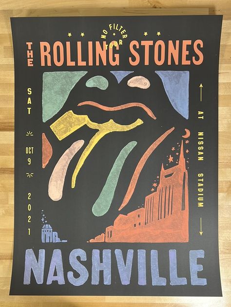 Rolling Stones Poster, Rolling Stones Tour, Music Tees, Tour Posters, Music City, No Filter, Rolling Stones, Cool Bands, Rock Music