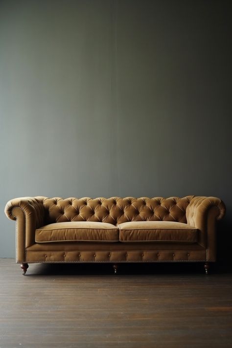 A Chesterfield sofa is a classic piece of furniture that is perfect for any home. It is typically upholstered in a dark, rich fabric, such as brown, navy, or burgundy. It has a tufted back and arms, and the seat is deep and comfortable. The sofa is made of wood, and it has a traditional look with straight lines and no curves. #chesterfieldsofa #classicfurniture #homedecor #comfort #style Chesterfield Sofa, Rich Fabric, Living Room Inspo, Straight Lines, Classic Furniture, Comfort Style, Made Of Wood, Room Inspo, Sofa