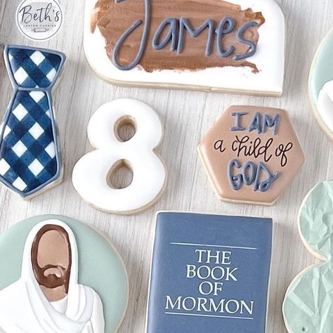 Ctr Cookies, Baptism Cookies, Lds Conference, Lds Baptism, Baptism Ideas, Iced Sugar Cookies, Baptism Cake, Boy Baptism, Cookie Ideas