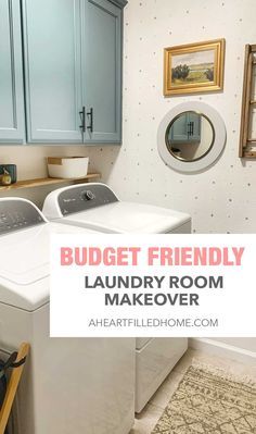 Laundry Room Budget, Chill Room Ideas, Small Laundry Room Makeover, Painting Oak Cabinets, Diy Wood Shelves, Laundry Room Remodel, Laundry Room Inspiration, Laundry Decor, Laundry Room Diy