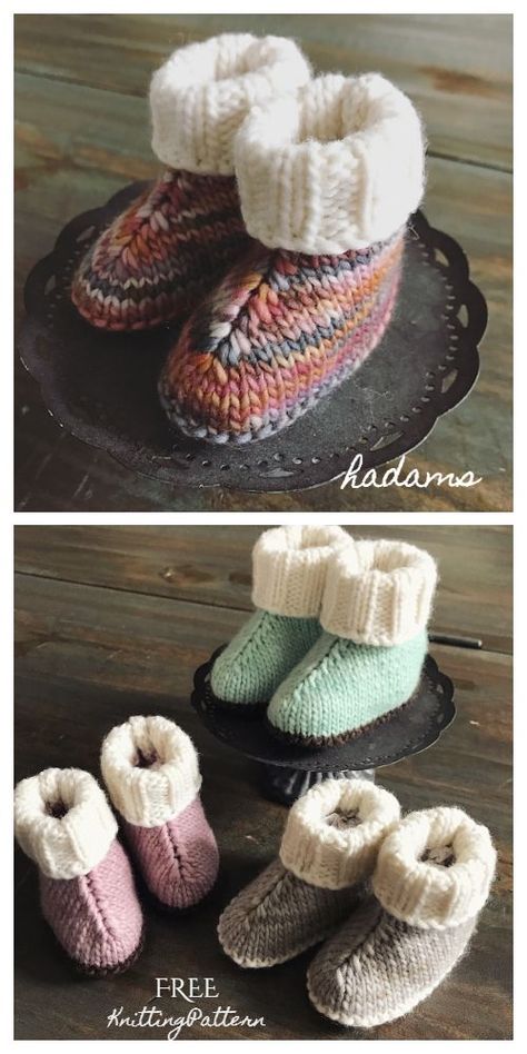 Baby Socks Knitting Pattern, Baby Boy Knitting Patterns Free, Easy Baby Knitting Patterns, Boys Knitting Patterns Free, Knitted Baby Booties, Baby Booties Free Pattern, Ugg Booties, Crochet Baby Booties Pattern, Knitted Slippers Pattern