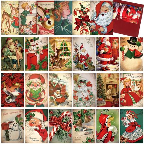 PRICES MAY VARY. Retro and Classic: our vintage Christmas greeting cards are designed in the theme of Christmas, the pattern is clear, each is in line with most people's aesthetic, look delicate and beautiful, which can add to the festive atmosphere Reliable Material: these Christmas postcards are made of paper material, safe and durable, with smooth surface and fine workmanship, not easy to break or fade; Reliable material will serve you for a long time Proper Size: the Christmas card is approx Vintage Christmas Recipe Cards, 1970s Christmas Cards, Retro Christmas Images, Vintage Christmas Cards 1950s, Vintage Christmas Recipes, Christmas Recipe Cards, 2024 Printable, Retro Christmas Cards, Christmas Mail