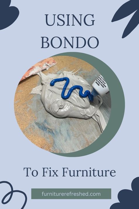 How to use Bondo as a wood filler for furniture repairs. This article reviews how to use Bondo and common repair examples. Bondo Wood Filler, Repair Wood Furniture, Wood Fillers, Corner Furniture, Wood Repair, Furniture Fix, Wood Filler, Furniture Repair, Painted Sticks