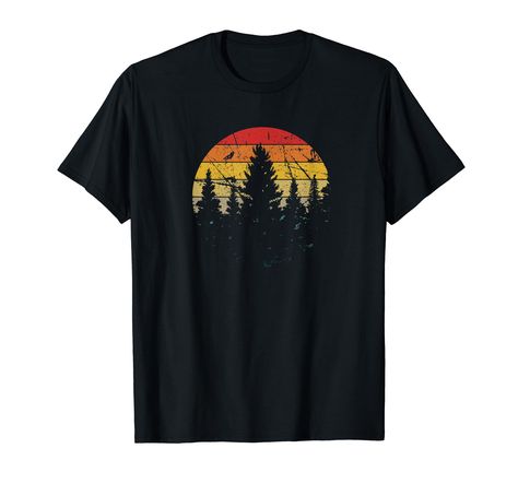 PRICES MAY VARY. Retro pine tree minimalist features a minimalistic vintage retro pine tree apparel for men and women who have interest in minimalism. Good for men and women who love being retro and have a taste for minimalism. Pine tree apparel features a retro background with a minimalistic design for men and women who are into minimalism. Get and wear this to show people how proud you are with your interest in retro things and minimalism. Lightweight, Classic fit, Double-needle sleeve and bot Sun Minimalist, Pine Tree Design, Vintage Forest, Nature Vintage, Retro Sun, Nature Shirts, Forest Nature, Nature Conservation, Top Streetwear