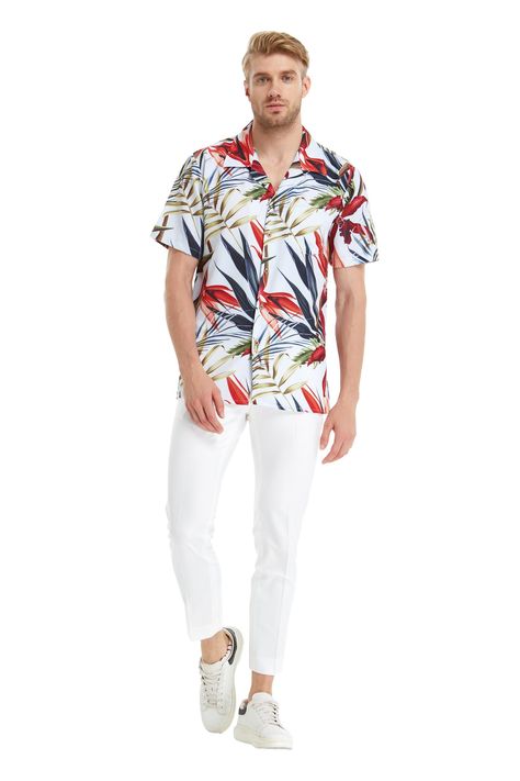 Palm Springs Mens Fashion, Tropical Wedding Guest Outfit Men, Hawaiian Costume For Men, Garden Party Outfit Men, Male Party Outfits, Outfit Garden Party, Hawaiian Themed Outfits, Wedding Guest Outfit Men, Hawiian Shirts