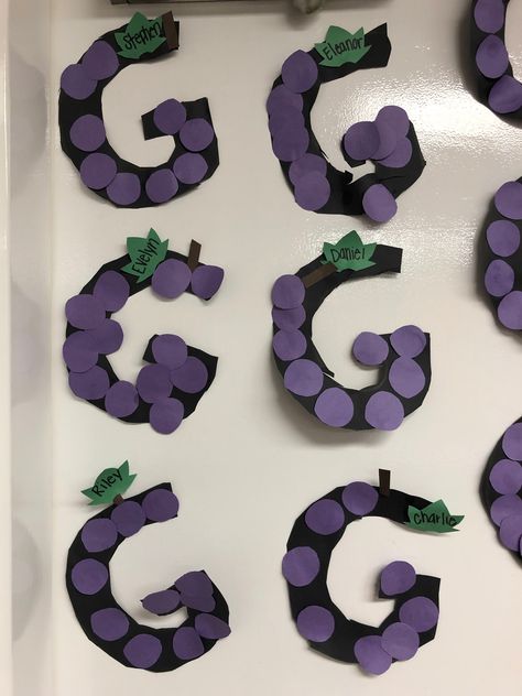 G Is For Grapes Craft, G Is For Grapes, Grape Craft, Grapes Craft, Letter G Crafts, Letter Worksheets For Preschool, November Thanksgiving, Letter Crafts, Pre K Activities