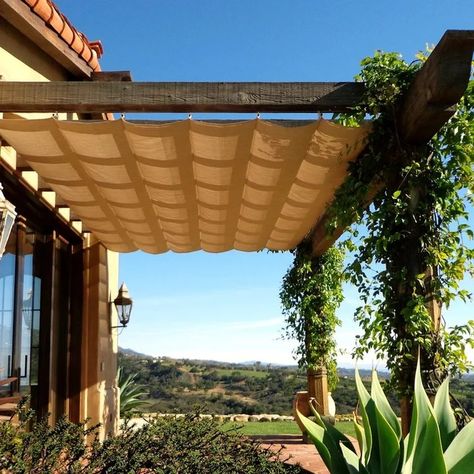 75 Mediterranean Patio Ideas You'll Love - June, 2024 | Houzz Mediterranean Pergola Patio, Mediterranean Pergola, Backyard Awning, Tuscan Backyard, Mediterranean Patio Ideas, Tuscan Patio, Mediterranean Backyard, Patio Ideas Decor, New Mediterranean