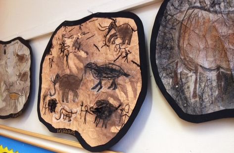 Stone Age Ks2, Stone Age Display, Stone Age Cave Paintings, Stone Age Activities, Prehistoric Age, Stone Age Art, Early Man, Cave Painting, Horse Chestnut