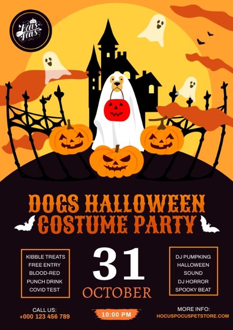 Invitations Halloween, Pet Event, Contest Poster, Halloween Party Flyer, Costume Party Invitations, Dog Themed Parties, Pet Parade, Cats Halloween, A4 Document