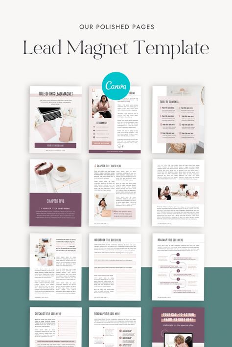 Workbook Layout, Ebook Layout, Lead Magnet Design, Coaching Instagram, Ebook Template Design, Lead Magnet Template, Magnet Design, Workbook Design, Business Model Canvas