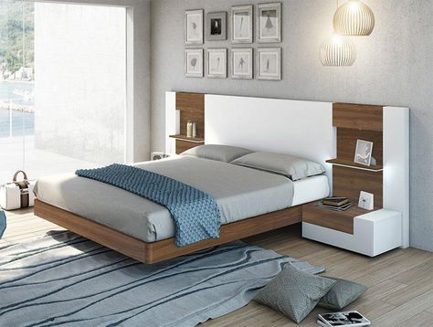 Sophisticated Bedroom Decor, Pintu Interior, Contemporary Platform Bed, Platform Bed With Drawers, Double Bed Designs, Modern Headboard, Sophisticated Bedroom, Wooden Bed Design, Bedside Cabinets