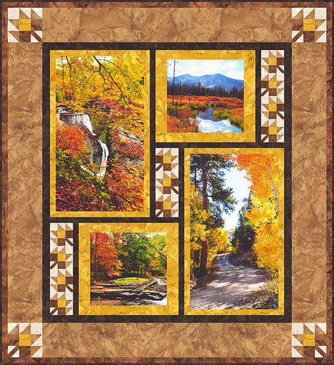 Panel Quilts Ideas, Panel Quilts Ideas Layout, Panel Quilting, Quilting Panels, Attic Window Quilts, Nature Scrapbook, Wildlife Quilts, Mosaic Moments, Quilt Panels