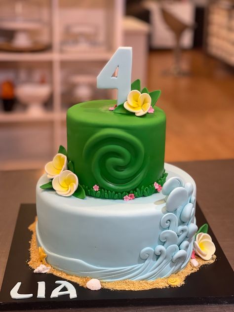 Heart Of Te Fiti Cake, Moana Fondant Cake, Te Fiti Cake, Birthday Cake Tropical, Xare, Moana Birthday Cake, Moana Birthday Party Theme, Tropical Cake, Festa Moana Baby