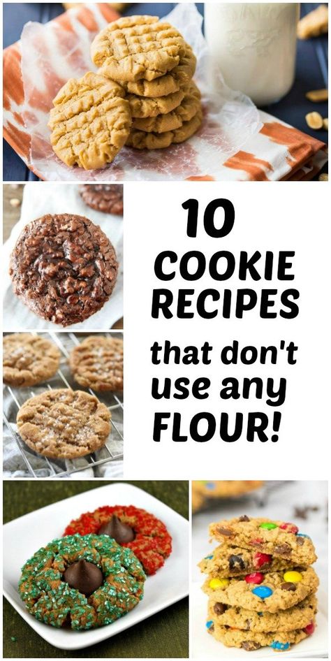 10 Best Flourless Cookie Recipes - How to Make Flourless Cookies Flourless Oatmeal Cookies, Almond Butter Cookie Recipe, Flourless Chocolate Chip Cookies, Flourless Desserts, Flourless Chocolate Cookies, Homemade Dry Mixes, Flourless Peanut Butter Cookies, Flourless Cookies, Almond Butter Cookies