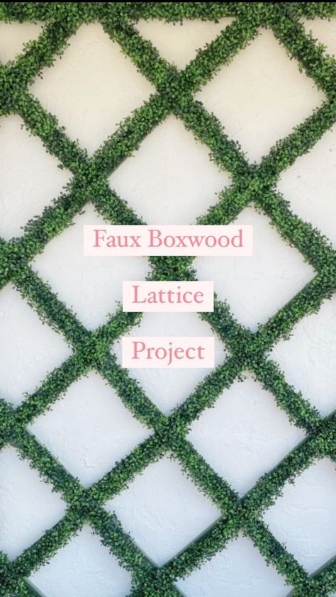 Lattice Greenery Wall, Lattice Fence Panels, Old Lamp Shades, Porch Wall Decor, Faux Boxwood, Lattice Wall, Ivy Wall, Lattice Fence, Artificial Boxwood