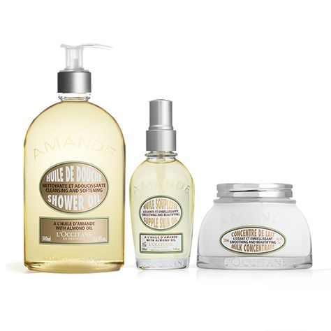 Almond Body Care Trio Man Shower, Shower Oil, L Occitane, Hand Care, Oils For Skin, Body Moisturizer, The Skin, Beauty Gift, Body Skin