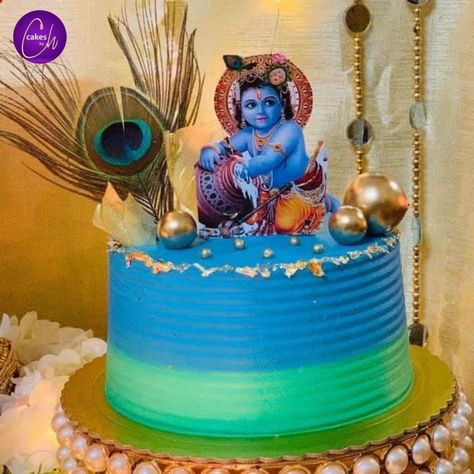 Janmashtami Cake Ideas Simple, Janmashtami Cake Design, Janmashtami Cake Ideas, Matki Cake, Krishna Theme Cake, Wedding Cake Designs Simple, Krishna Birthday, Butterfly Birthday Cakes, Decorating Frosting