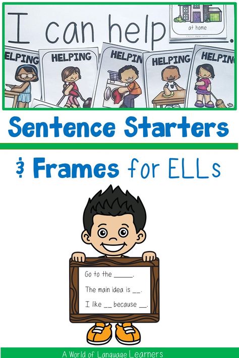 3rd Grade Sentence Starters, English Language Learners Elementary, Teaching Sentence Structure 3rd Grade, Sentence Frames For Ell, Sentence Frames For Writing, Types Of Sentences Anchor Chart Grade 2, Sentence Starters Anchor Chart, Sentence Structure First Grade, Esl Teaching Elementary