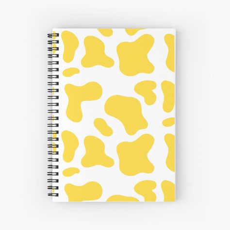 🍋🐮🍋 Yellow Cow Print, Cow Print Design, Print Journal, On Phone, Notebook Design, Lemon Yellow, Cow Print, Spiral Notebook, Paper Stock