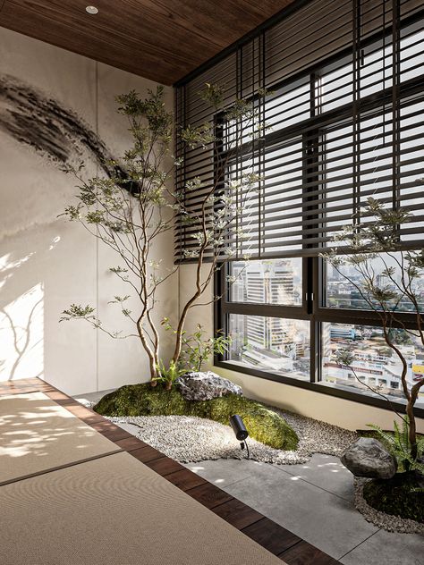 JAPAN STYLE APARTMENT on Behance Japanese Style Apartment, Zen Style Interior, Interior Japanese Style, Japan Apartment, Japanese Inspired Home, Japan Interior, Zen Interiors, Zen House, Style Apartment