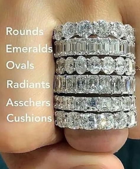 Comment below ⬇️ which one you would pick. The perfect anniversary ring if you have one coming up. Timeless and they all pack a ton of sparkle. DM me to book an appointment and visit my showroom. #dmfinejewellery Hand Stack, Wedding Rings Gold, Large Diamond Rings, Diamond Ring Round, Wedding Rings Emerald Cut, Engagement And Wedding Rings, Jewelry Real, Diamond Rings Design, Gold Ring Designs