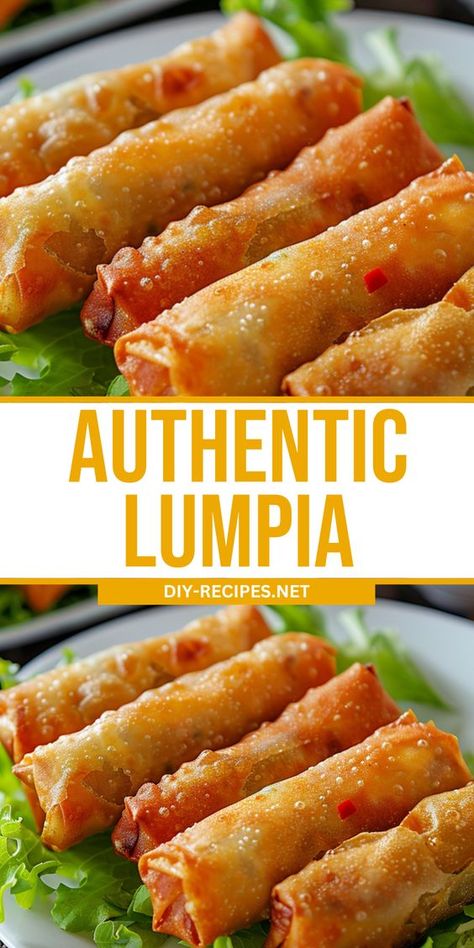 Enjoy authentic Lumpia with this easy recipe. Perfectly crispy and delicious every time! Best Lumpia Recipe Filipino, Easy Lumpia Recipe Filipino, How To Make Lumpia, Easy Filipino Recipes Simple, Pork Lumpia Recipe Filipino, Chinese Food Recipes Authentic, Easy Egg Roll Recipes, Asian Appetizers For Party, Lumpia Sauce Recipe